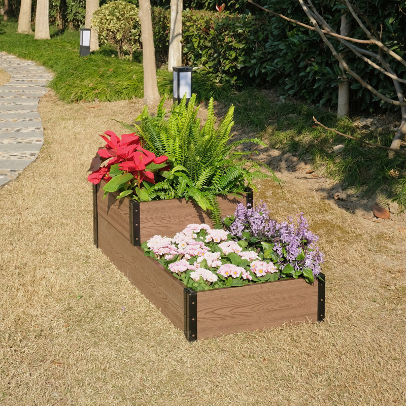 EverBloom Terraced Roadside Wood Plastic Composite Raised Garden Bed Wayfair